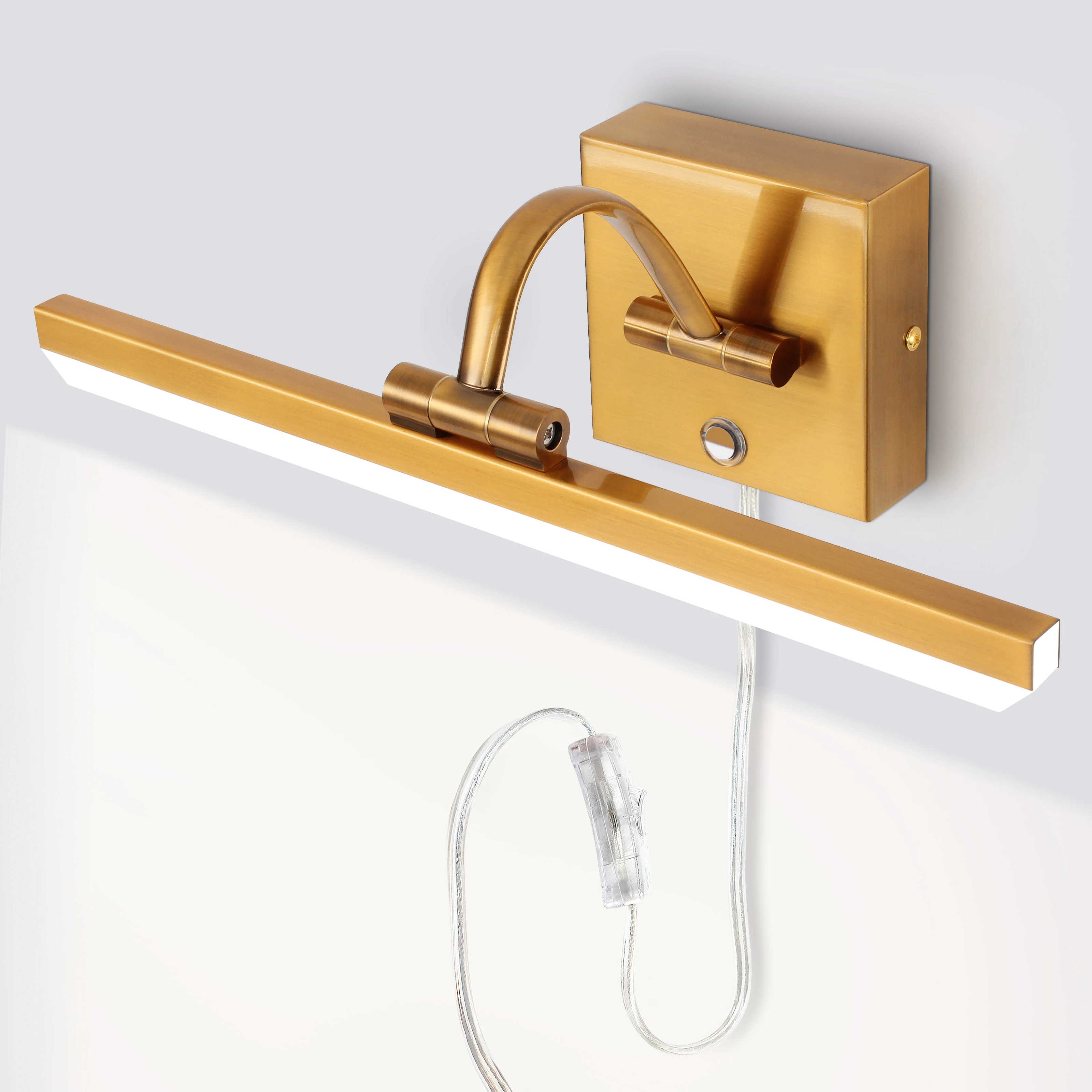 MantoLite 15inch LED Dimmable Bathroom Vanity Wall Light Fixture 6000K Cabinet Picture Lights, Brass Make-up Mirror Front Light
MantoLite 15inch LED Dimmable Bathroom Vanity Wall Light Fixture 6000K Cabinet Picture Lights, Brass Make-up Mirror Front Light