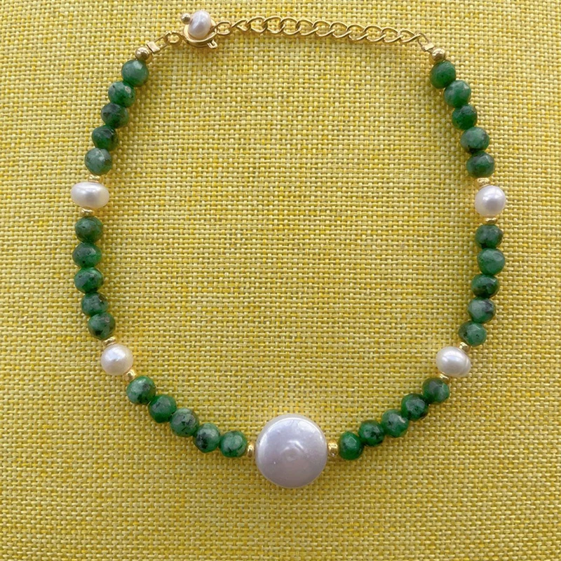 18KGF Wedding Fine Jewelry Natural White Freshwater Pearl & Gold Color Adjustable Bracelet For Women Anniversary
18KGF Wedding Fine Jewelry Natural White Freshwater Pearl & Gold Color Adjustable Bracelet For Women Anniversary