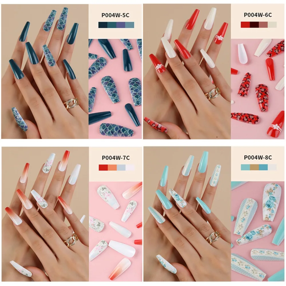 24Pcs Flower Almond Shape Wearable T shape False Nail Tips Fake Nail Tips Finished Fingernail Detachable
24Pcs Flower Almond Shape Wearable T shape False Nail Tips Fake Nail Tips Finished Fingernail Detachable