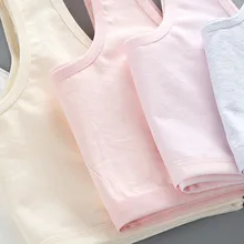 4pcs Bras for Girls Summer Kids Underwear Teen Puberty Topic Cute Training Bra Breathable Soft Lingerie 8-14Years