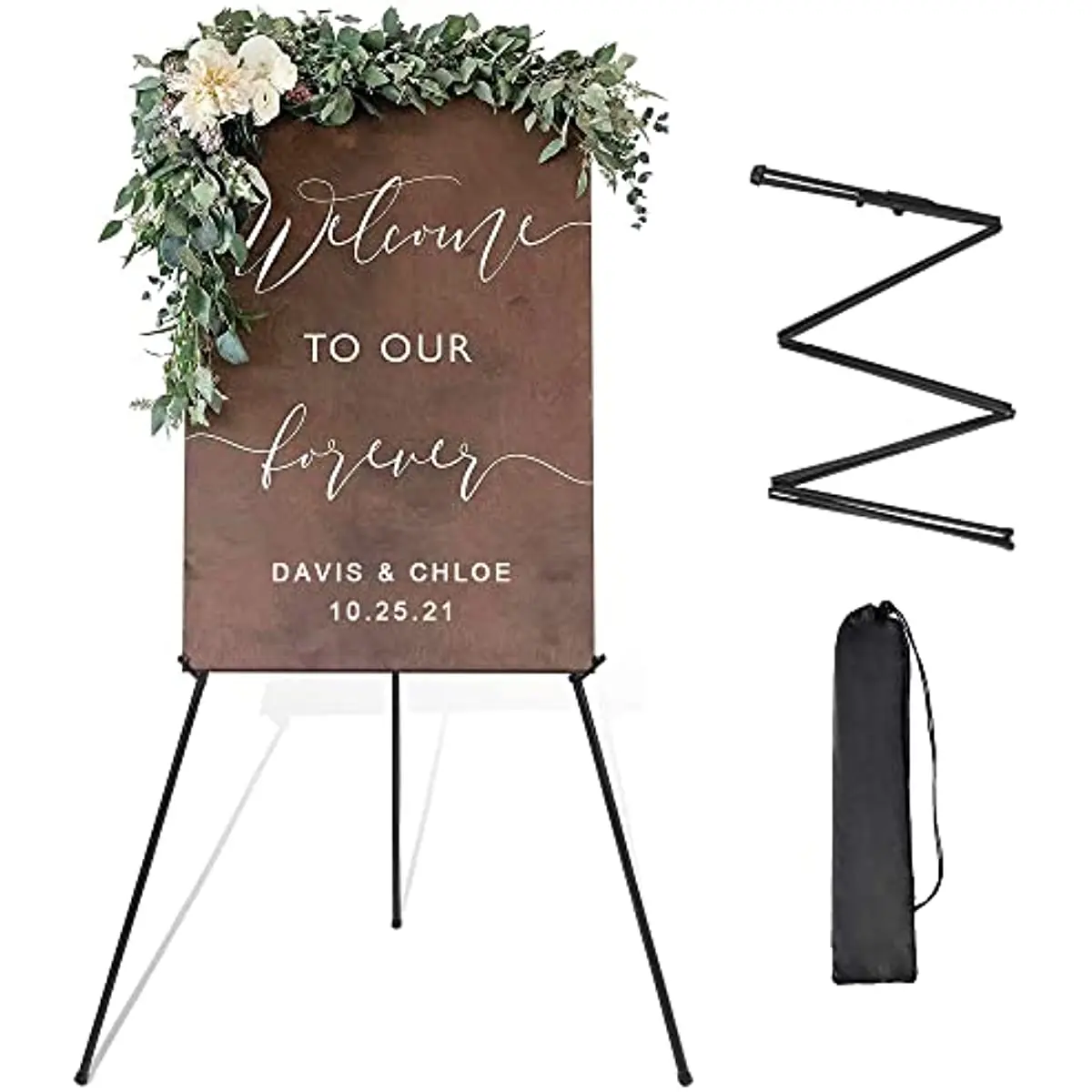 Easel Stand for Wedding Sign Poster 63'' Instant Display Easel for Floor Adjustable Metal Art Easel Black Tripod Collapsible
Easel Stand for Wedding Sign Poster 63'' Instant Display Easel for Floor Adjustable Metal Art Easel Black Tripod Collapsible
