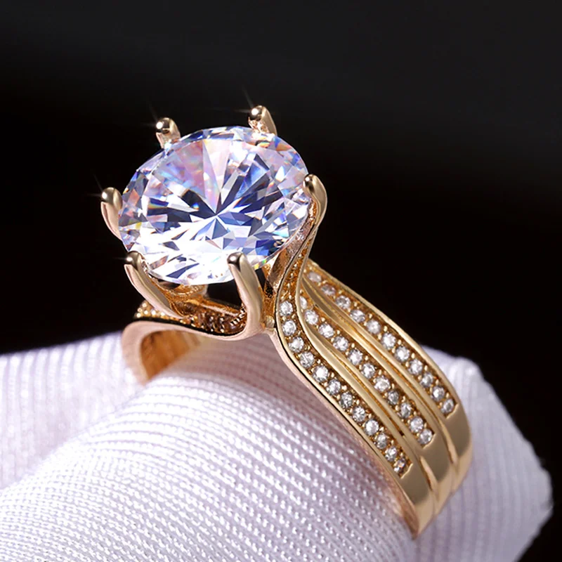 Gorgeous Solitaire 12MM Cubic Zirconia Bridal Wedding Rings Gold Color Engagement Party Brilliant Women Fashion Jewelry
Gorgeous Solitaire 12MM Cubic Zirconia Bridal Wedding Rings Gold Color Engagement Party Brilliant Women Fashion Jewelry