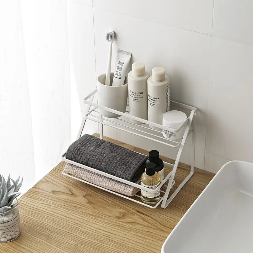 Bathroom Bathroom Countertop Rack Home Dormitory Washbasin Makeup Toiletries Finishing Double-layer Storage Rack Kitchen Storage
Bathroom Bathroom Countertop Rack Home Dormitory Washbasin Makeup Toiletries Finishing Double-layer Storage Rack Kitchen Storage