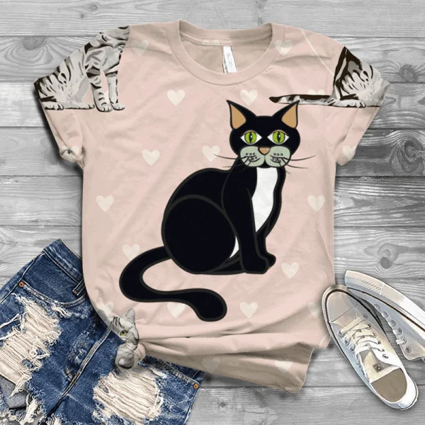 Summer 3D Printed Women's T-shirt Cute Cat Pattern Casual Top Harajuku Trend New Ladies T-shirt Clothing Женская майка
Summer 3D Printed Women's T-shirt Cute Cat Pattern Casual Top Harajuku Trend New Ladies T-shirt Clothing Женская майка