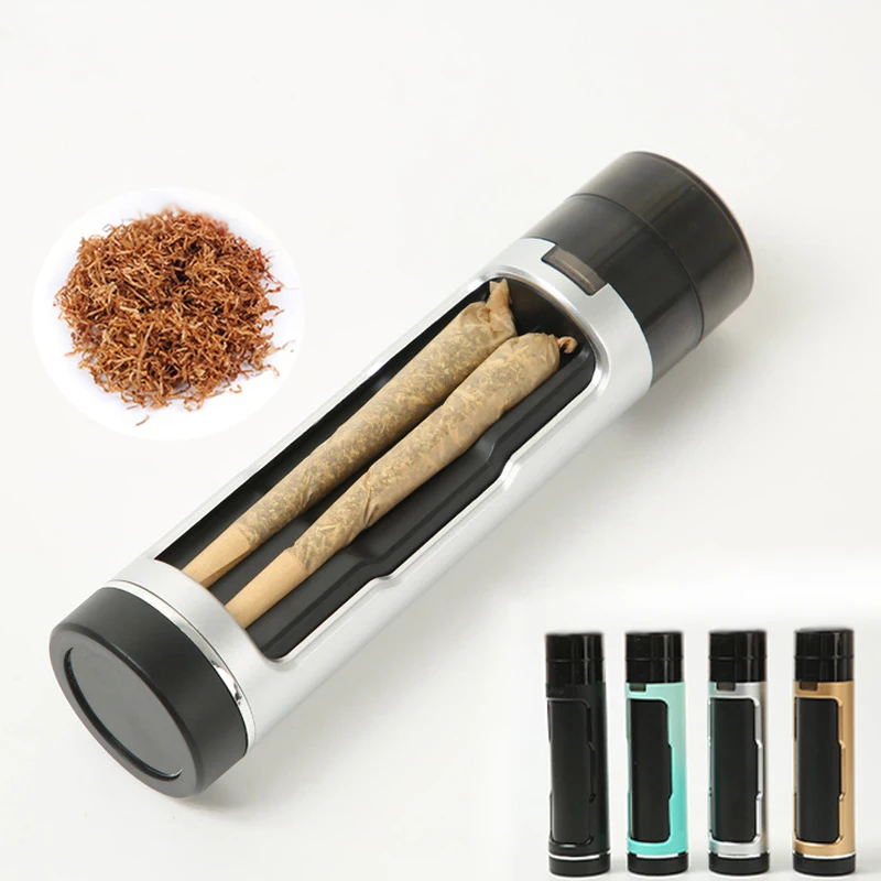 

3 In 1 Tobacco Grinder Cigarettes Case Pre-horn Cone Tube Grinding Filling Cigarette Maker All-in-one Smoking Accessories