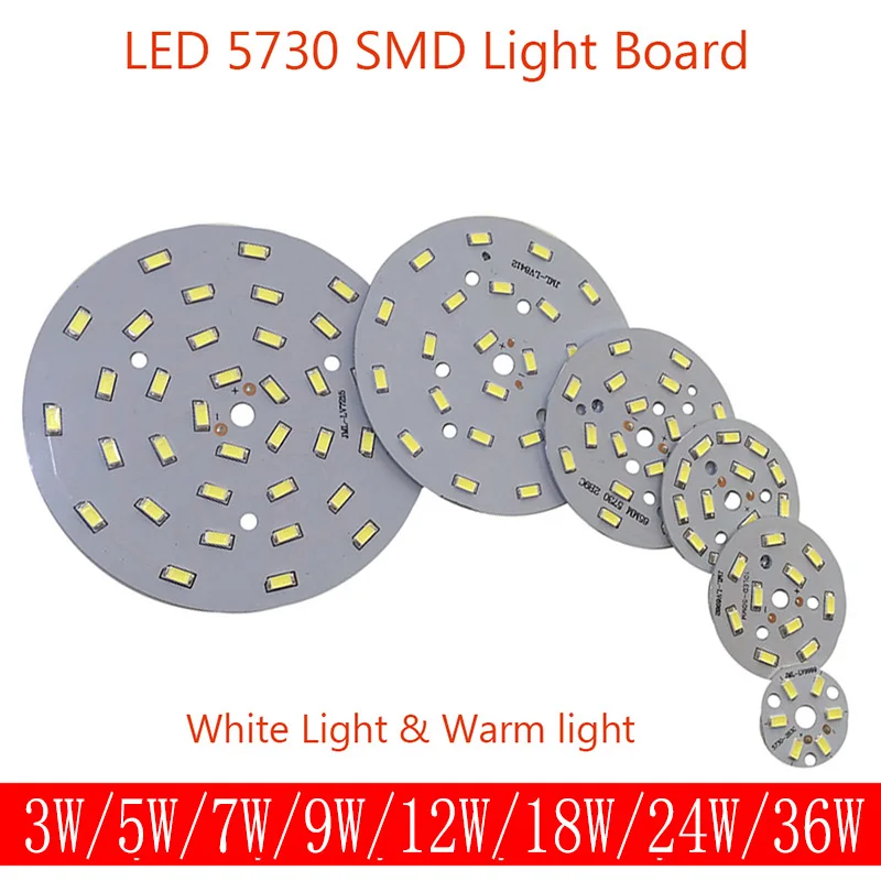

Brightness SMD5730 Light Board 3W 5W 7W 9W 12W 18W 24W 36W Lamp Panel PCB With LED For DIY Ceiling Light LED Bulb Light