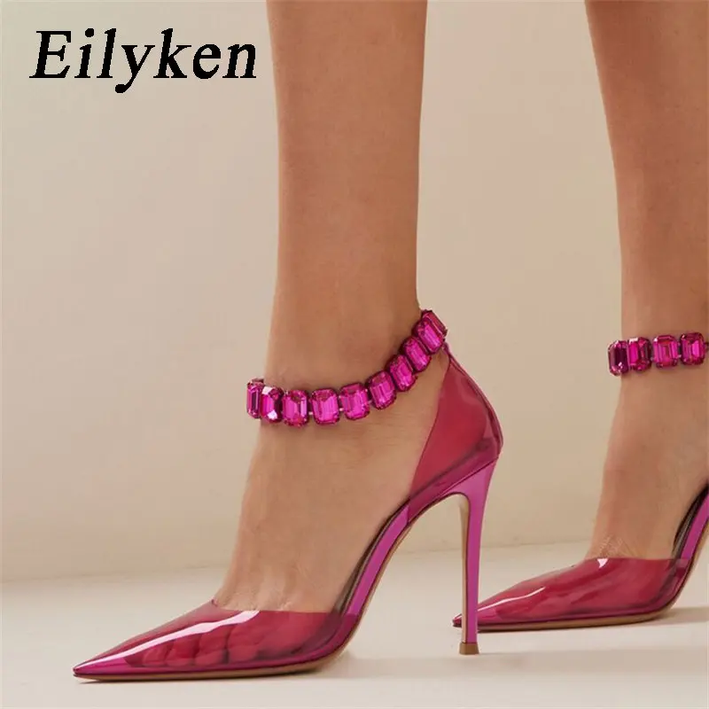 Eilyken/прозрачные женские туфли-лодочки с острым носком и кристаллами; Пикантная Свадебная обувь на высоком каблуке; Элегантные босоножки без задника с пряжкой; Mujer
Eilyken/прозрачные женские туфли-лодочки с острым носком и кристаллами; Пикантная Свадебная обувь на высоком каблуке; Элегантные босоножки без задника с пряжкой; Mujer