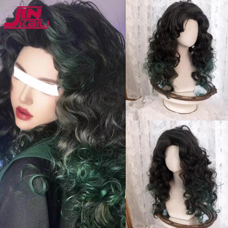 

JINKAILI 57cm Synthetic Long Wavy Cosplay Wig With Bang Lolita Wig Women Halloween Cosplay Wig Female Gree