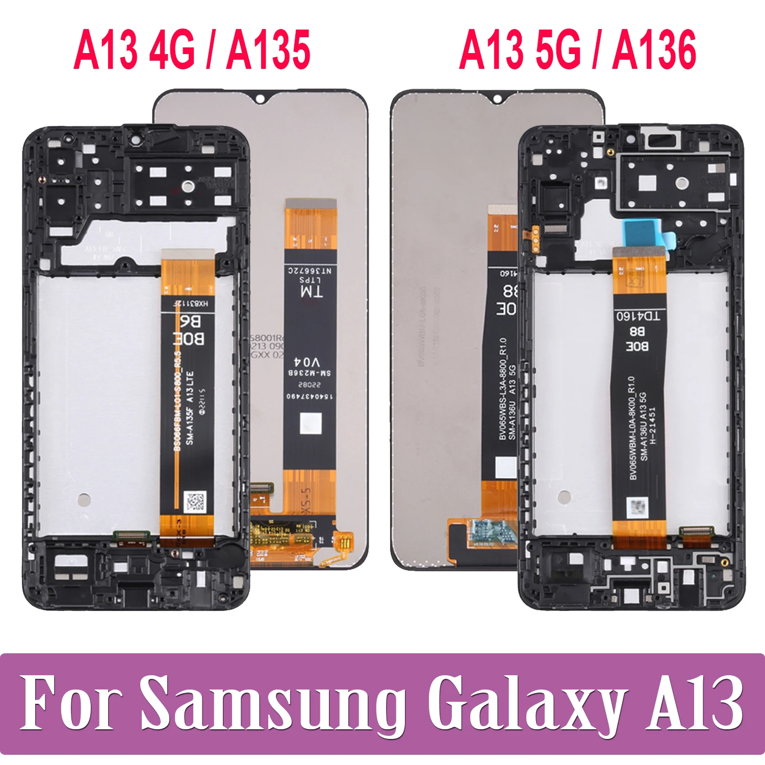 

Оригинальный ЖК-дисплей для Samsung Galaxy A13 5G A136 A136U, дисплей с сенсорным экраном и дигитайзером в сборе для Samsung A13 4G SM-A135F A135U1 LCD