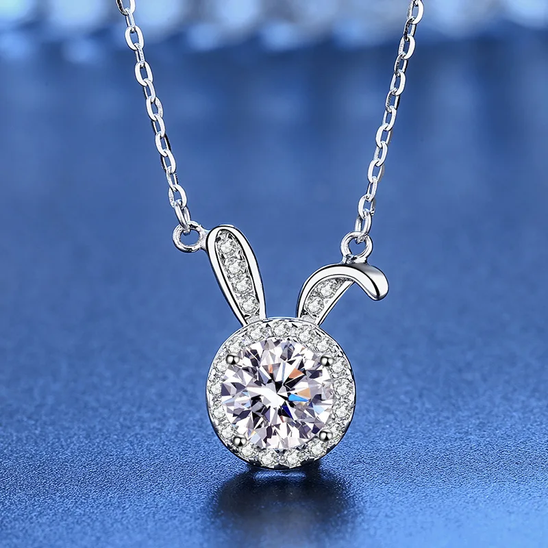 D Color 1 Carat Real Moissanite Pendant For Women Rabbit Lab Diamond Pendant Necklace 925 Sterling Silver Fine Jewelry Girl Gift 
D Color 1 Carat Real Moissanite Pendant For Women Rabbit Lab Diamond Pendant Necklace 925 Sterling Silver Fine Jewelry Girl Gift