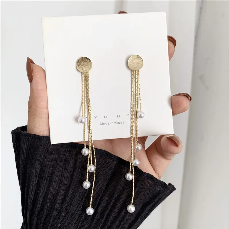 2022 New Korean Pearl Trendy Exquisite Long Tassel Dangle Earrings For Women Temperament Pearl Pendant Jewelry
2022 New Korean Pearl Trendy Exquisite Long Tassel Dangle Earrings For Women Temperament Pearl Pendant Jewelry