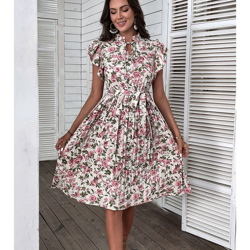 New 2022 Summer European and American Slim Retro Skirt Fashion Printing Mid-length Elegant Lady Dress Sweet Style Holiday Style
New 2022 Summer European and American Slim Retro Skirt Fashion Printing Mid-length Elegant Lady Dress Sweet Style Holiday Style