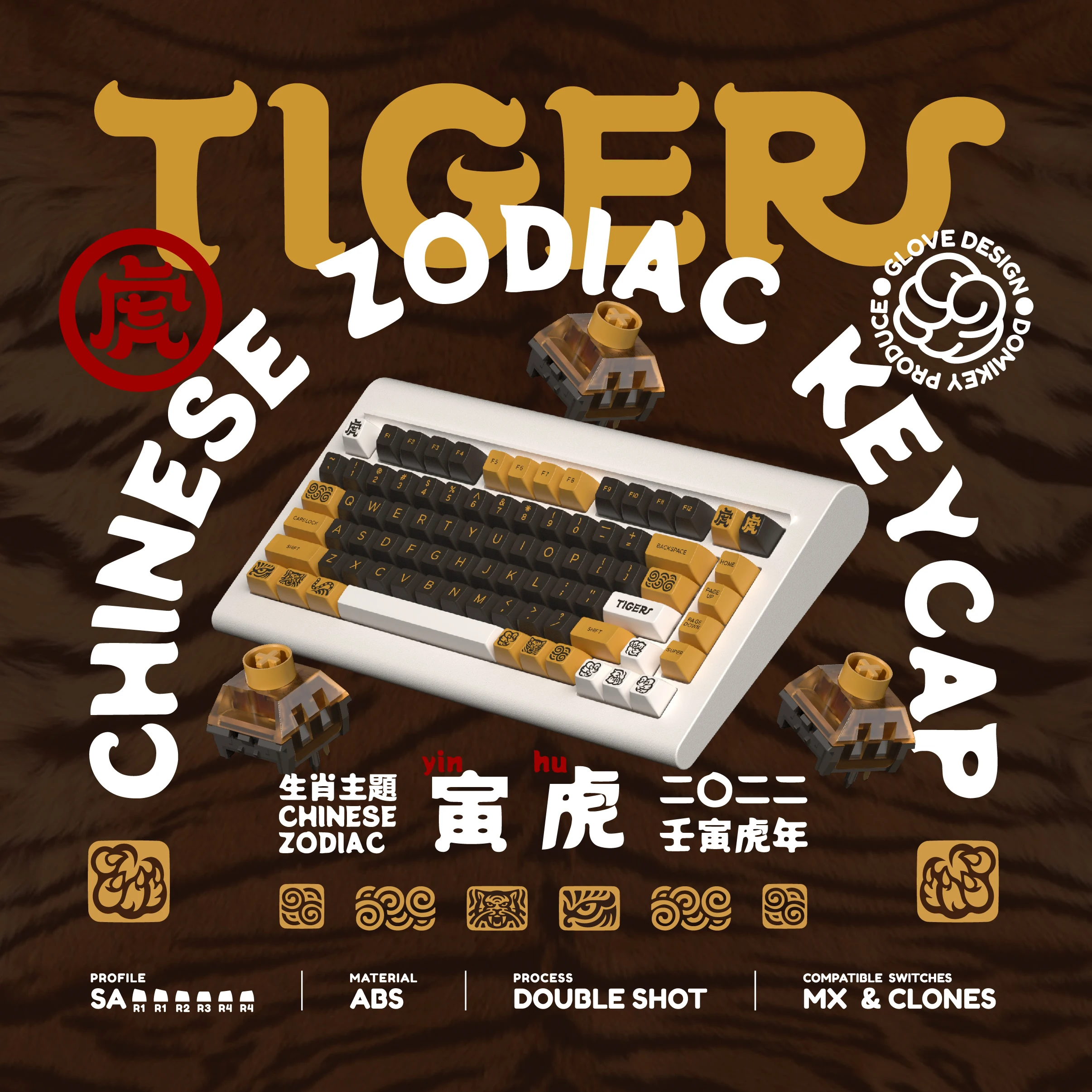 Glove X Domikey SA Tiger abs doubleshot keycap for mx stem keyboard poker 87 104 gh60 xd64 xd68 xd87 bm60 bm65 bm80
Glove X Domikey SA Tiger abs doubleshot keycap for mx stem keyboard poker 87 104 gh60 xd64 xd68 xd87 bm60 bm65 bm80