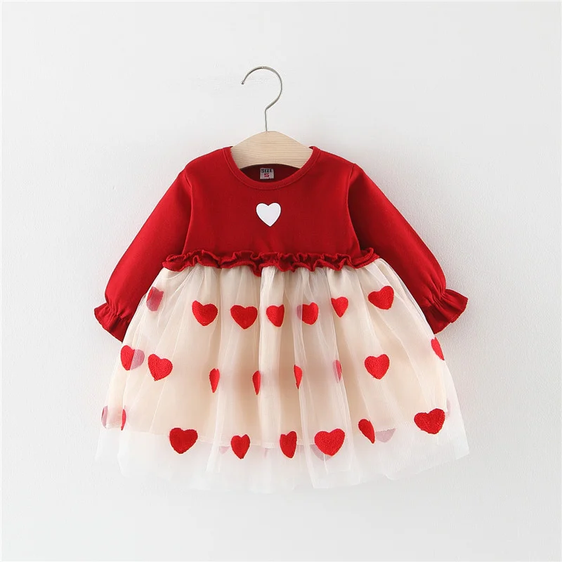 Spring Autumn Princess Baby Girls Dresses Newborn Heart Print Ruffled Long Sleeve Button A-Line Girl Mini Dress
Spring Autumn Princess Baby Girls Dresses Newborn Heart Print Ruffled Long Sleeve Button A-Line Girl Mini Dress