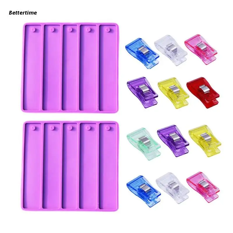 

B36D Rectangle Keychain Silicone Mold Card Picker Card Grabber Epoxy Resin Casting Molds Jewelry Making Tool for DIY Crafts