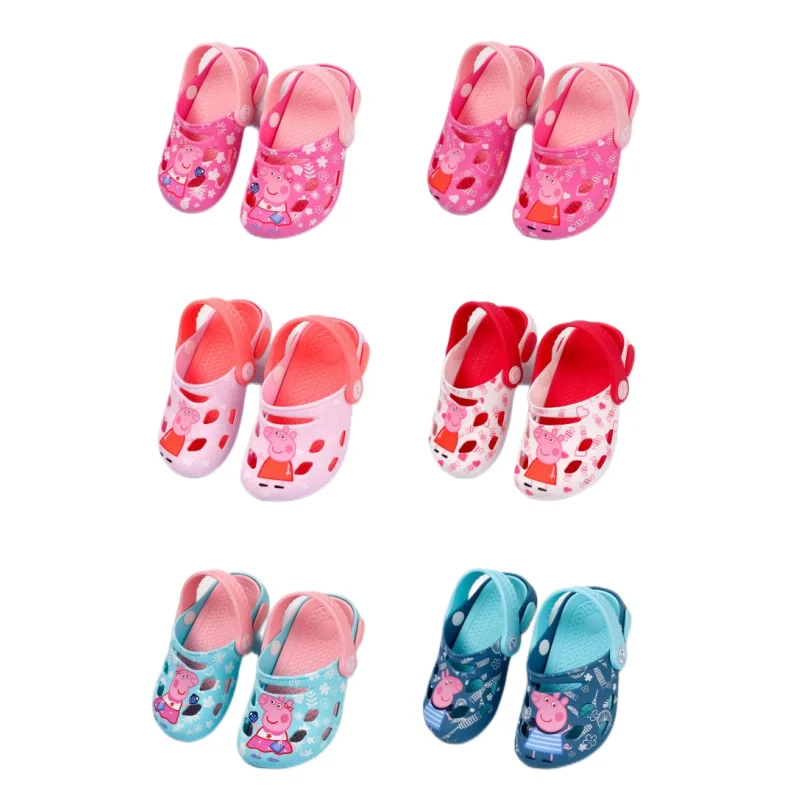 

Peppa Pig Anime Children Kawaii Non-slip Silicone Sandals and Slippers Baby Kindergarten Cute Cartoon Soft Beach Shoes Gift
