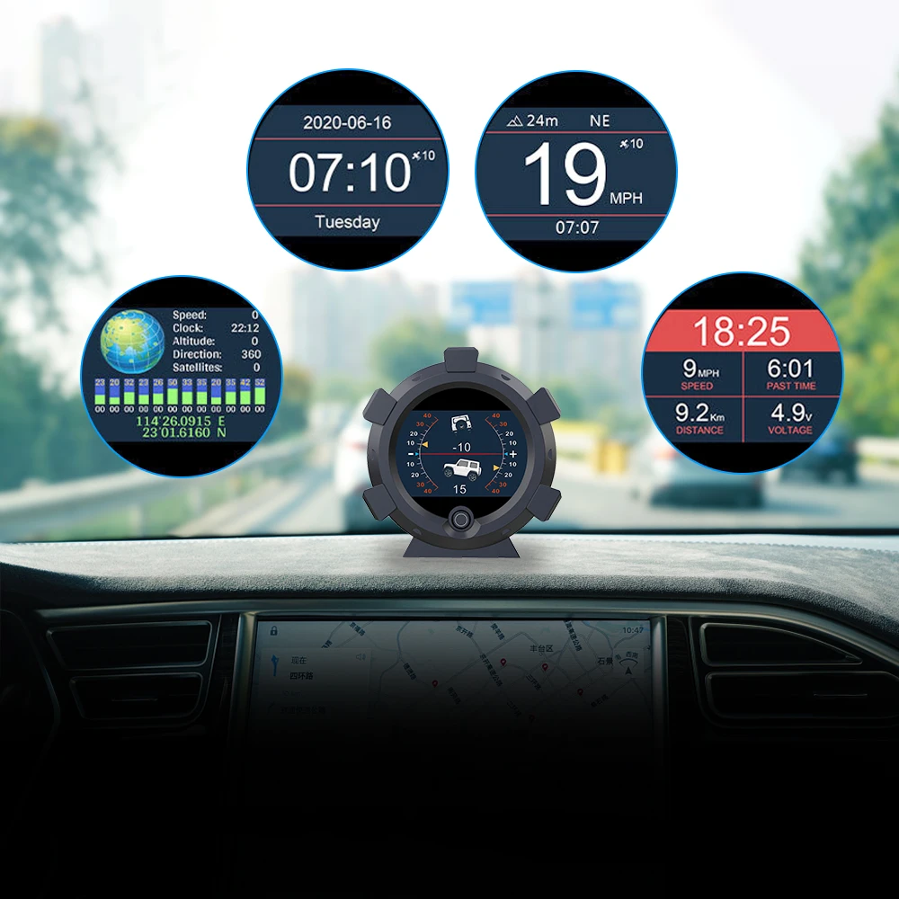 4x4 Car Inclinometer High Precision Compass Provide Slope Angle Speed Device Altitude Off-road Device Smart GPS Slope Meter
4x4 Car Inclinometer High Precision Compass Provide Slope Angle Speed Device Altitude Off-road Device Smart GPS Slope Meter