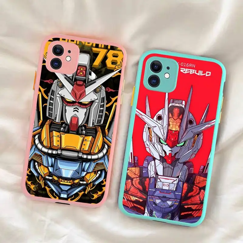 

G-Gundam Mechas Phone Case for iPhone 14 11 12 13 Mini Pro Max 8 7 Plus X XR XS MAX Translucent Matte Cover