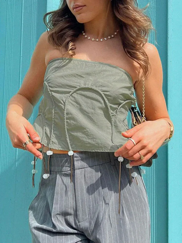 SEASONS Shirring Tube Corset y2k Vintage Sleeveless Drawstring Crop Top Summer Outfits for Women Harajuku Streetwear ASVE84895
SEASONS Shirring Tube Corset y2k Vintage Sleeveless Drawstring Crop Top Summer Outfits for Women Harajuku Streetwear ASVE84895