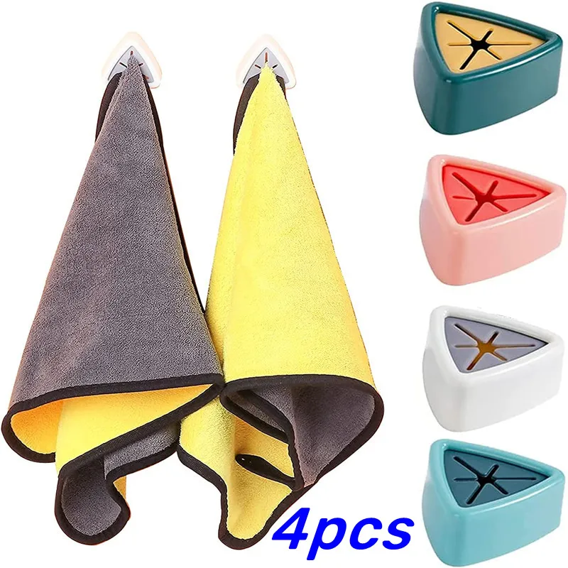 4PCS Punch Free Dish Towel Hooks Multifunctional Strong Self Adhesive Triangle Towel Hook Sucker Wall Rack Rag Hanging Holder
4PCS Punch Free Dish Towel Hooks Multifunctional Strong Self Adhesive Triangle Towel Hook Sucker Wall Rack Rag Hanging Holder