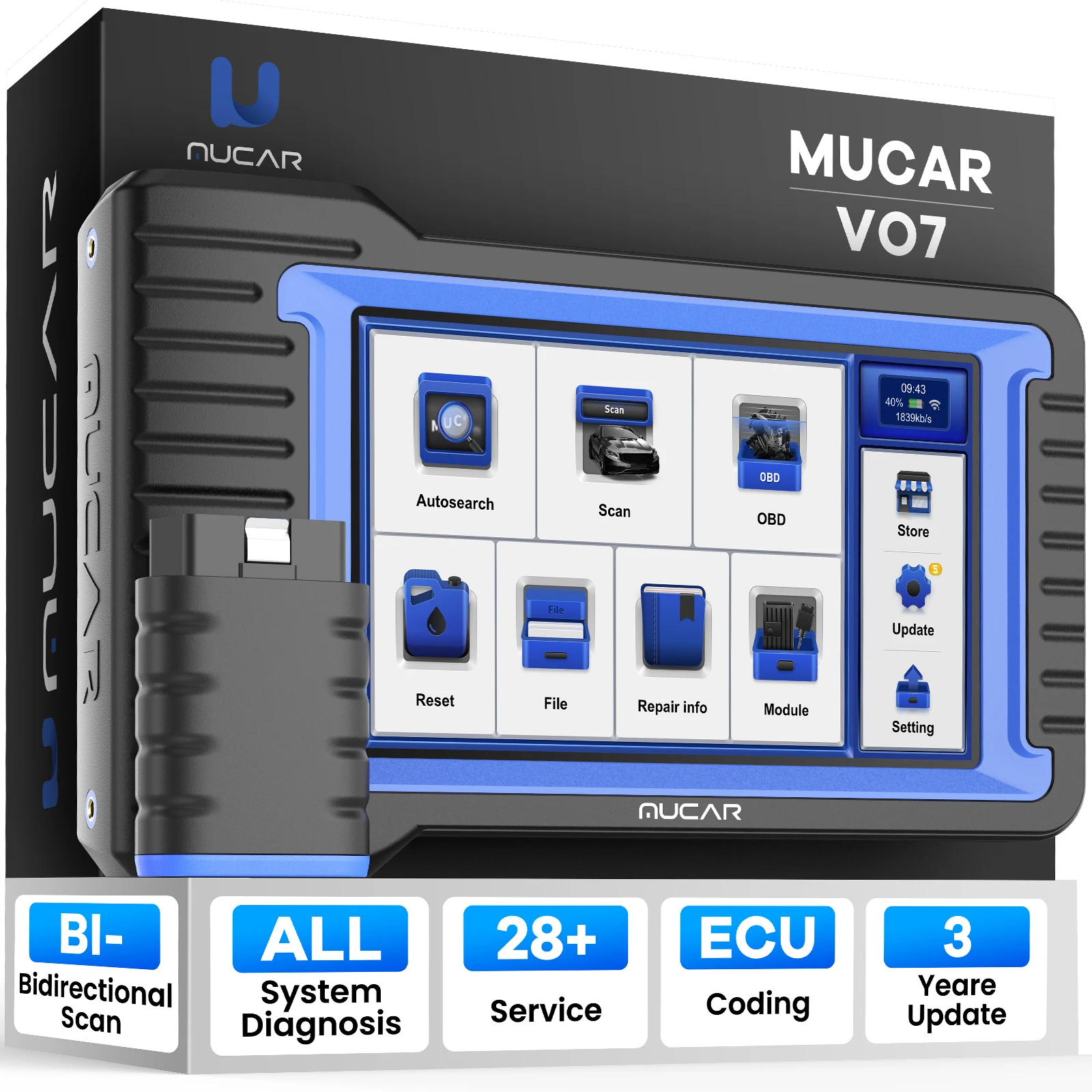 MUCAR VO7S/VO7 OBD2 сканер полная диагностика системы 28, диагностический инструмент сброса, кодирование ЭБУ, двунаправленное обновление, бесплатное пожизненное обслуживание
MUCAR VO7S/VO7 OBD2 сканер полная диагностика системы 28, диагностический инструмент сброса, кодирование ЭБУ, двунаправленное обновление, бесплатное пожизненное обслуживание