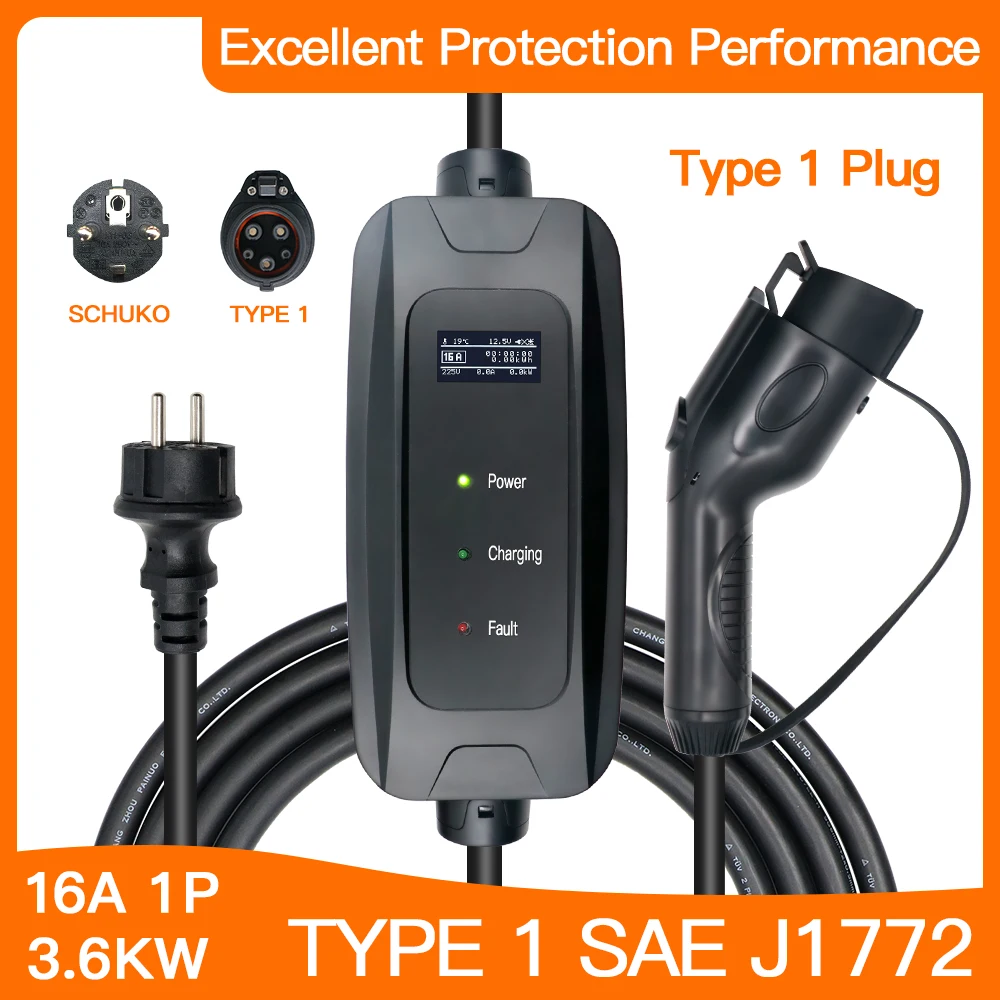 Home Car Charger SAE J1772 Type 1 16A Single-Phase 5M American Standard Portable AC EV Charging Cable
Home Car Charger SAE J1772 Type 1 16A Single-Phase 5M American Standard Portable AC EV Charging Cable