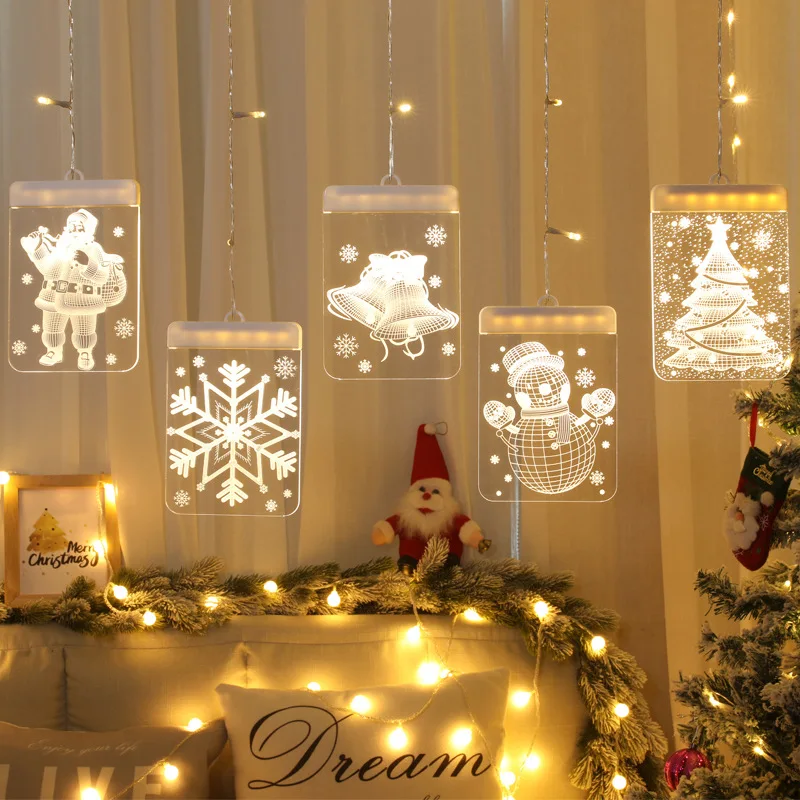 1pc Room Decoration, Christmas Tree Hanging Lights, Christmas Holiday Party Supplies, LED Star Lights / Old Man Modeling Curtai
1pc Room Decoration, Christmas Tree Hanging Lights, Christmas Holiday Party Supplies, LED Star Lights / Old Man Modeling Curtai