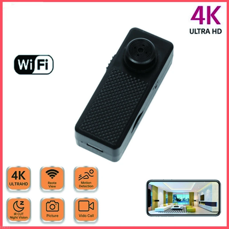 Mini FULL HD 4K Wifi ip camera Small P2P Monitor Button Camcorder Motion Detection H.264 Video Recorder Suport Hidden TF card
Mini FULL HD 4K Wifi ip camera Small P2P Monitor Button Camcorder Motion Detection H.264 Video Recorder Suport Hidden TF card