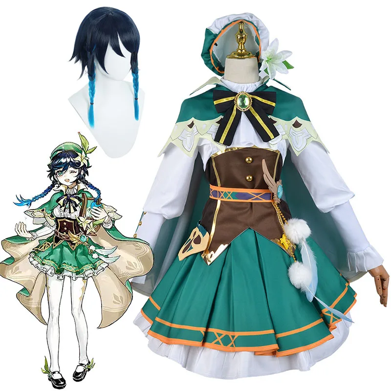 Venti Cosplay Costume Game Genshin Impact Anime Cosplay Accessories Props Wig Cloak Suit Halloween for Women Girls XS-XXXL
Venti Cosplay Costume Game Genshin Impact Anime Cosplay Accessories Props Wig Cloak Suit Halloween for Women Girls XS-XXXL