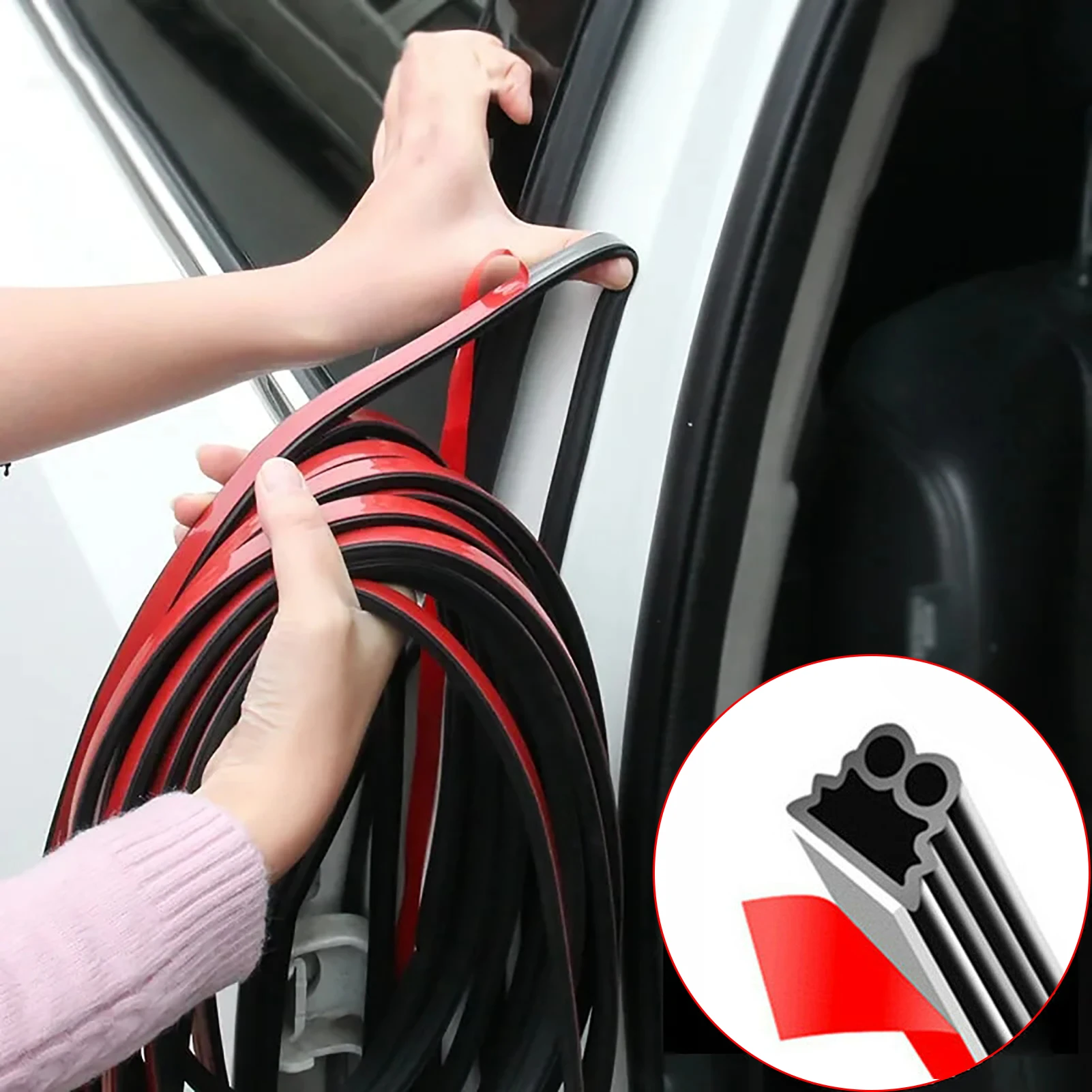 25m Car Door Seal Strip Dustproof Waterproof Rubber Automotive Weatherstrip Soundproof T Shape Adhesive Strip For Window Door
25m Car Door Seal Strip Dustproof Waterproof Rubber Automotive Weatherstrip Soundproof T Shape Adhesive Strip For Window Door