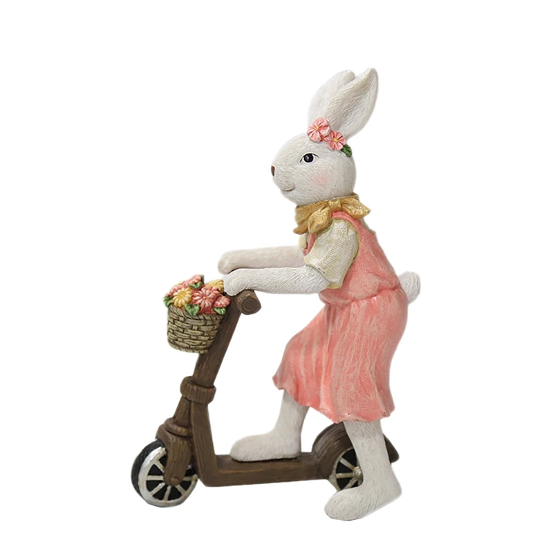 Easter Bunny Scooter Figurine Ornament Rabbit Couple Resin Crafts Easter Party Favor Easter Tabletop Decoration
Easter Bunny Scooter Figurine Ornament Rabbit Couple Resin Crafts Easter Party Favor Easter Tabletop Decoration