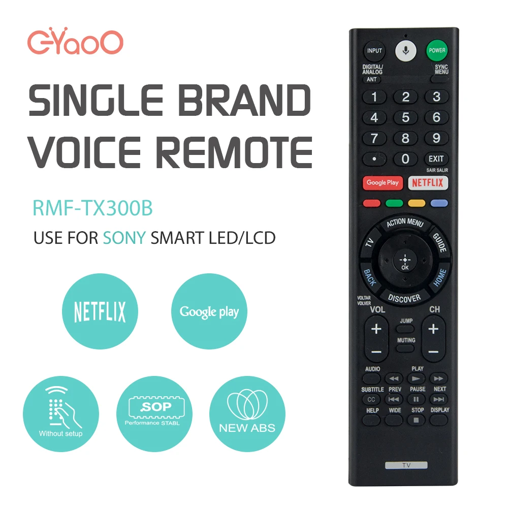 RMF-TX300B Voice Remote Control Replacement For Sony 4K Ultra HD Smart LED TV XBR-43X800E KDL-50W850C RMF-TX200P RMF-TX310U
RMF-TX300B Voice Remote Control Replacement For Sony 4K Ultra HD Smart LED TV XBR-43X800E KDL-50W850C RMF-TX200P RMF-TX310U