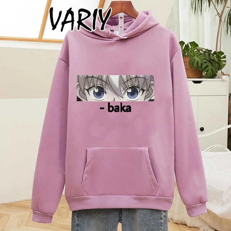 Hunter x Hunter Killua BAKA Hoodie Japan Anime Kawaii Cartoon Hoodie Men Women Harajuku Hip Hop Loose Sweatshirts Female Clothes
Hunter x Hunter Killua BAKA Hoodie Japan Anime Kawaii Cartoon Hoodie Men Women Harajuku Hip Hop Loose Sweatshirts Female Clothes
