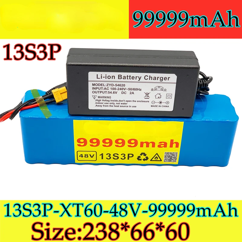 2022 100% new 13s3p XT60 48V 99.999ah 1000W Li ion battery pack for 54.6V E-bike scooter with BMS + 54.6V2A charger
2022 100% new 13s3p XT60 48V 99.999ah 1000W Li ion battery pack for 54.6V E-bike scooter with BMS + 54.6V2A charger