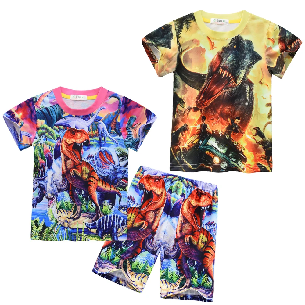 Dinosaur Pajamas Set Summer Children Short Sleeve T Shirt Sleepwear Pyjamas Cartoon Tyrannosaurus Baby Suit Clothing
Dinosaur Pajamas Set Summer Children Short Sleeve T Shirt Sleepwear Pyjamas Cartoon Tyrannosaurus Baby Suit Clothing