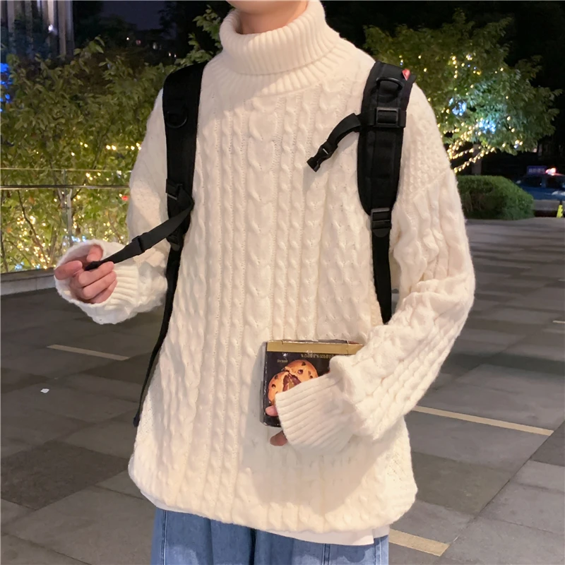 High Collar Fried Dough Twists Sweater Men's Autumn Winter Knit Versatile Youth Solid Top
High Collar Fried Dough Twists Sweater Men's Autumn Winter Knit Versatile Youth Solid Top