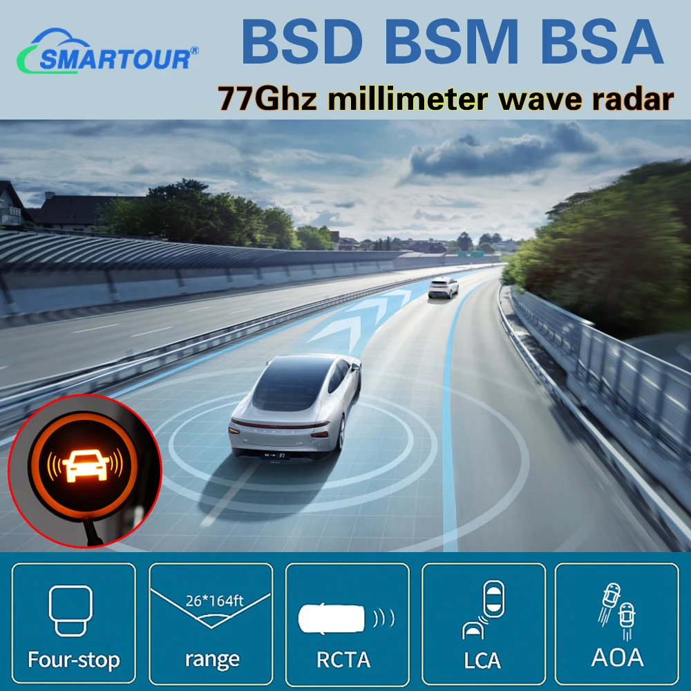 Smartour 77GHz RCTA AOA Millimeter Wave Radar Blind Spot Detection System BSD BSM Microwave Radar Blind Spot Monitoring System
Smartour 77GHz RCTA AOA Millimeter Wave Radar Blind Spot Detection System BSD BSM Microwave Radar Blind Spot Monitoring System