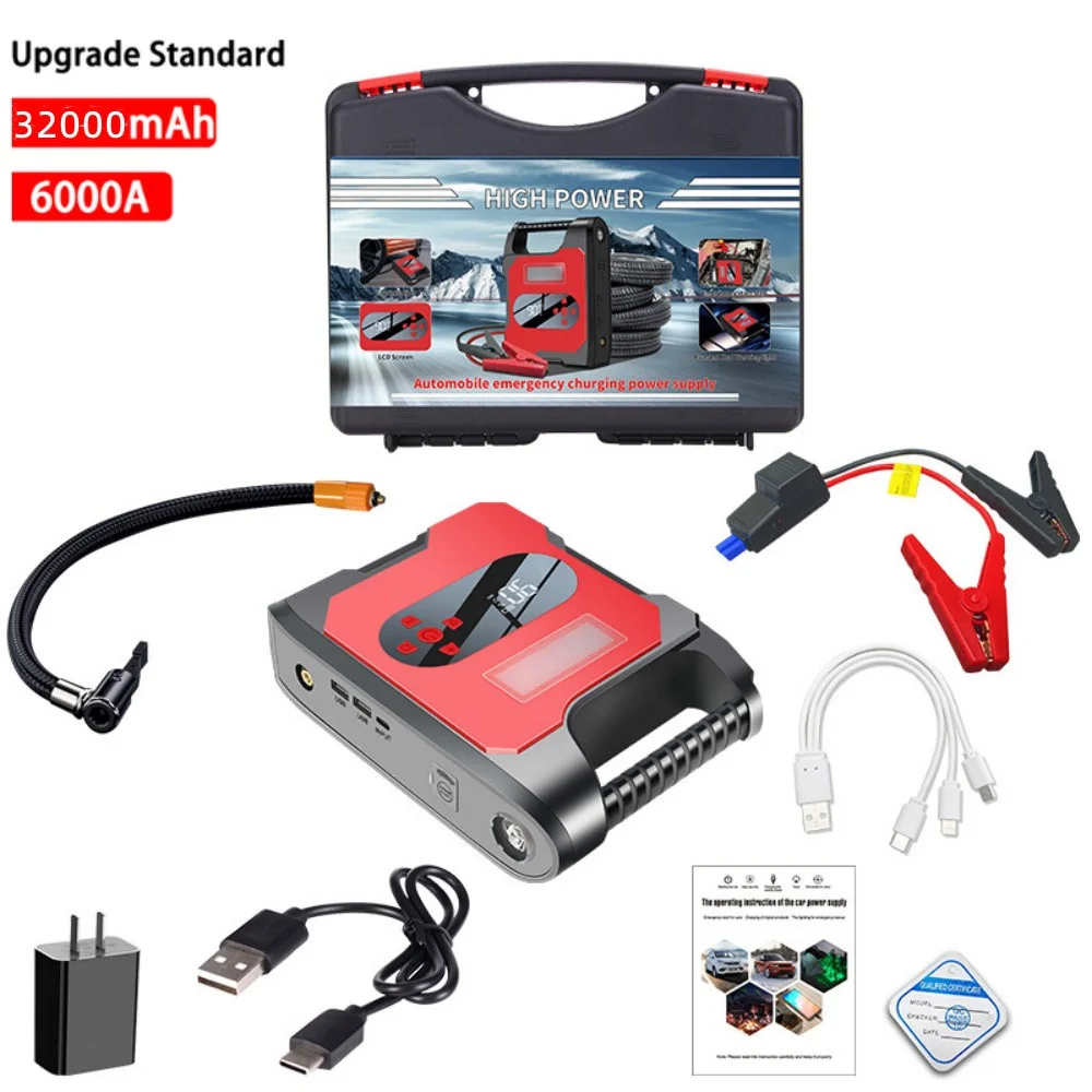 32000mah 6000A Portable Jump Starter 12V High-power Automobile Emergency Starting Power Supply For Diesel Gasoline Vehicle
32000mah 6000A Portable Jump Starter 12V High-power Automobile Emergency Starting Power Supply For Diesel Gasoline Vehicle