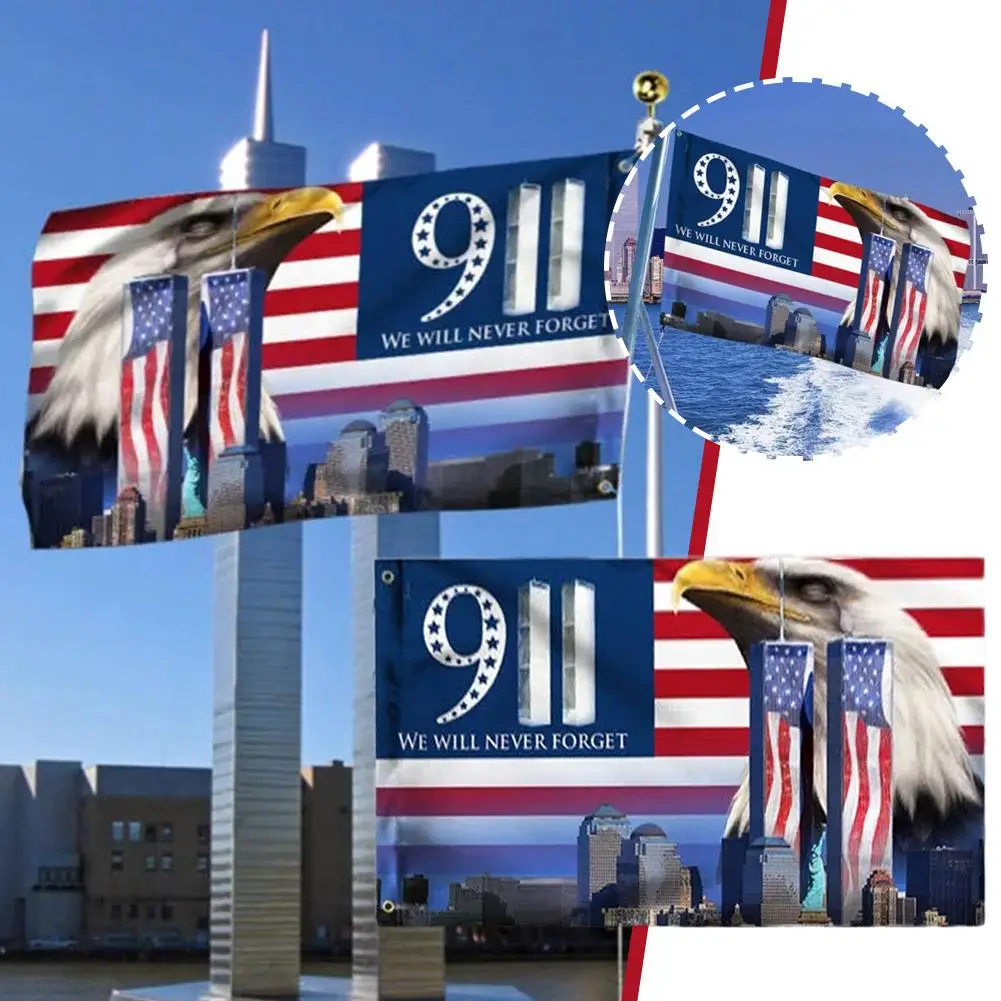 

Flag Of The 20th Anniversary Of The September 11th Incident Garden 911 Will Flag Memorial Flag 9/11 Never We Forget Z6X7