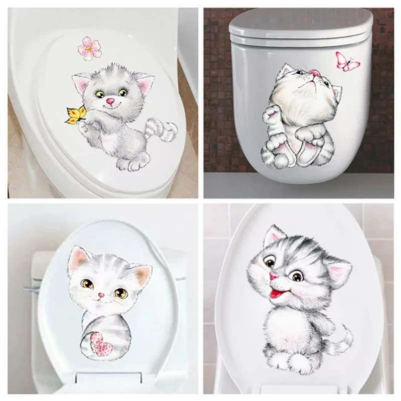 T124# Cute Cartoon Kitten Wall Stickers Bathroom Toilet Living Room Home Decoration Art Decals Poster Wallpaper Removable Mural
T124# Cute Cartoon Kitten Wall Stickers Bathroom Toilet Living Room Home Decoration Art Decals Poster Wallpaper Removable Mural