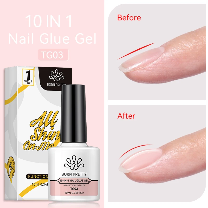 BORN PRETTY 10ML 10 IN 1 Nail Glue Gel Nail Polish Transparent Clear Function Thickness Semi Permanent UV Gel Soak Off Nail Art
BORN PRETTY 10ML 10 IN 1 Nail Glue Gel Nail Polish Transparent Clear Function Thickness Semi Permanent UV Gel Soak Off Nail Art