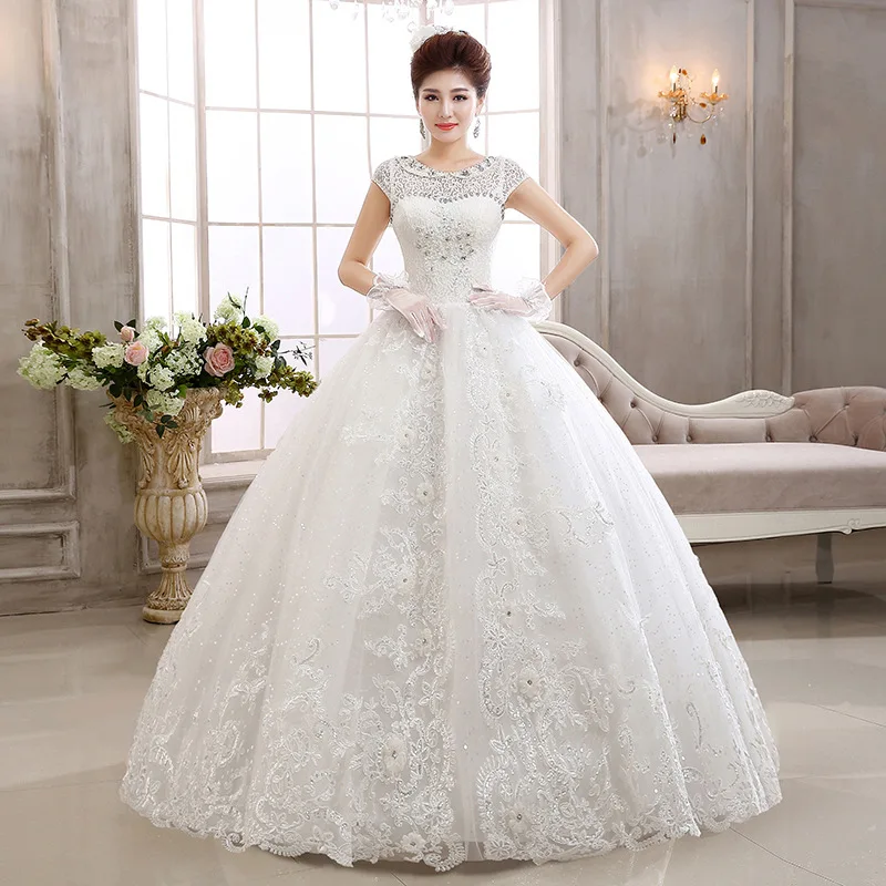2023 New Korean Style Bridal White Lace Wedding Dress Short Sleeve Full-Length Doll Collar Sweet Princess Wedding Dress Delivery
2023 New Korean Style Bridal White Lace Wedding Dress Short Sleeve Full-Length Doll Collar Sweet Princess Wedding Dress Delivery