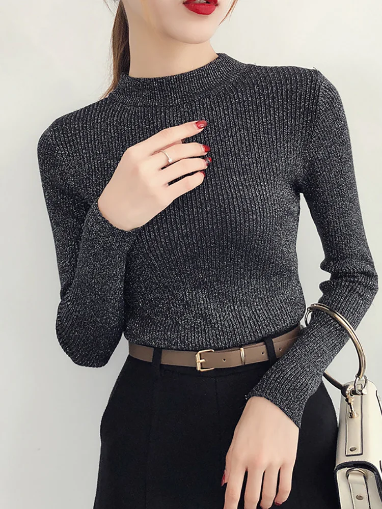 Shiny Lurex Autumn Winter Sweater Women Long Sleeve Pullover Women Basic Sweaters Turtleneck 2023 Korean Style Knit Tops Femme
Shiny Lurex Autumn Winter Sweater Women Long Sleeve Pullover Women Basic Sweaters Turtleneck 2023 Korean Style Knit Tops Femme