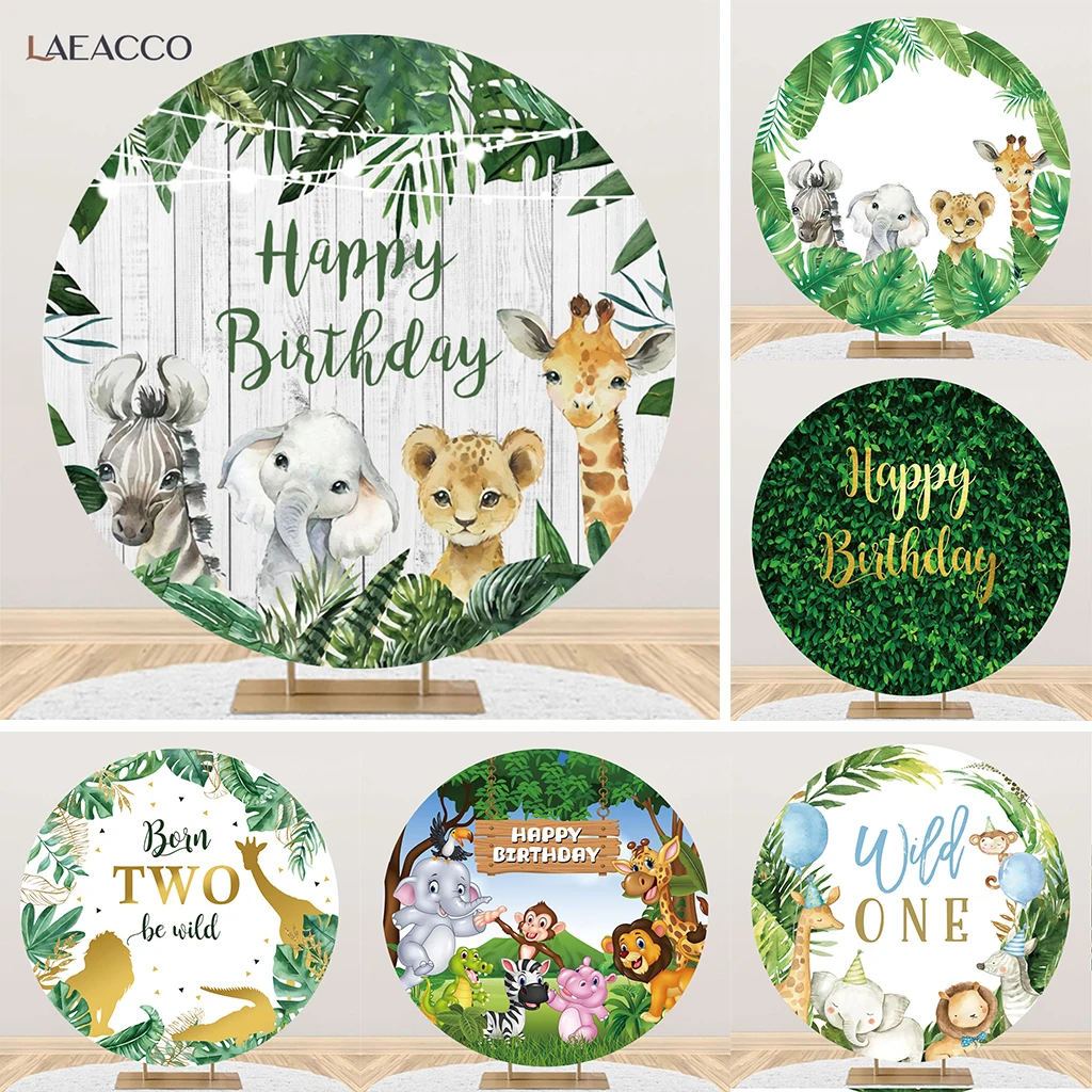 Laeacco Tropical Safari Birthday Party Animals Child Baby Photozone Customzied Poster Round Circle Background Photo Backdrops
Laeacco Tropical Safari Birthday Party Animals Child Baby Photozone Customzied Poster Round Circle Background Photo Backdrops