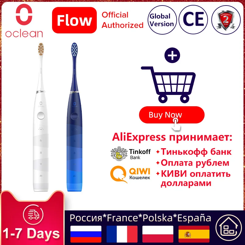 Newest Oclean Flow Sonic Electric Toothbrush USB Rechargeable For Lover IPX7 Waterproof 5 Modes Brushing Teeth Global Version
Newest Oclean Flow Sonic Electric Toothbrush USB Rechargeable For Lover IPX7 Waterproof 5 Modes Brushing Teeth Global Version