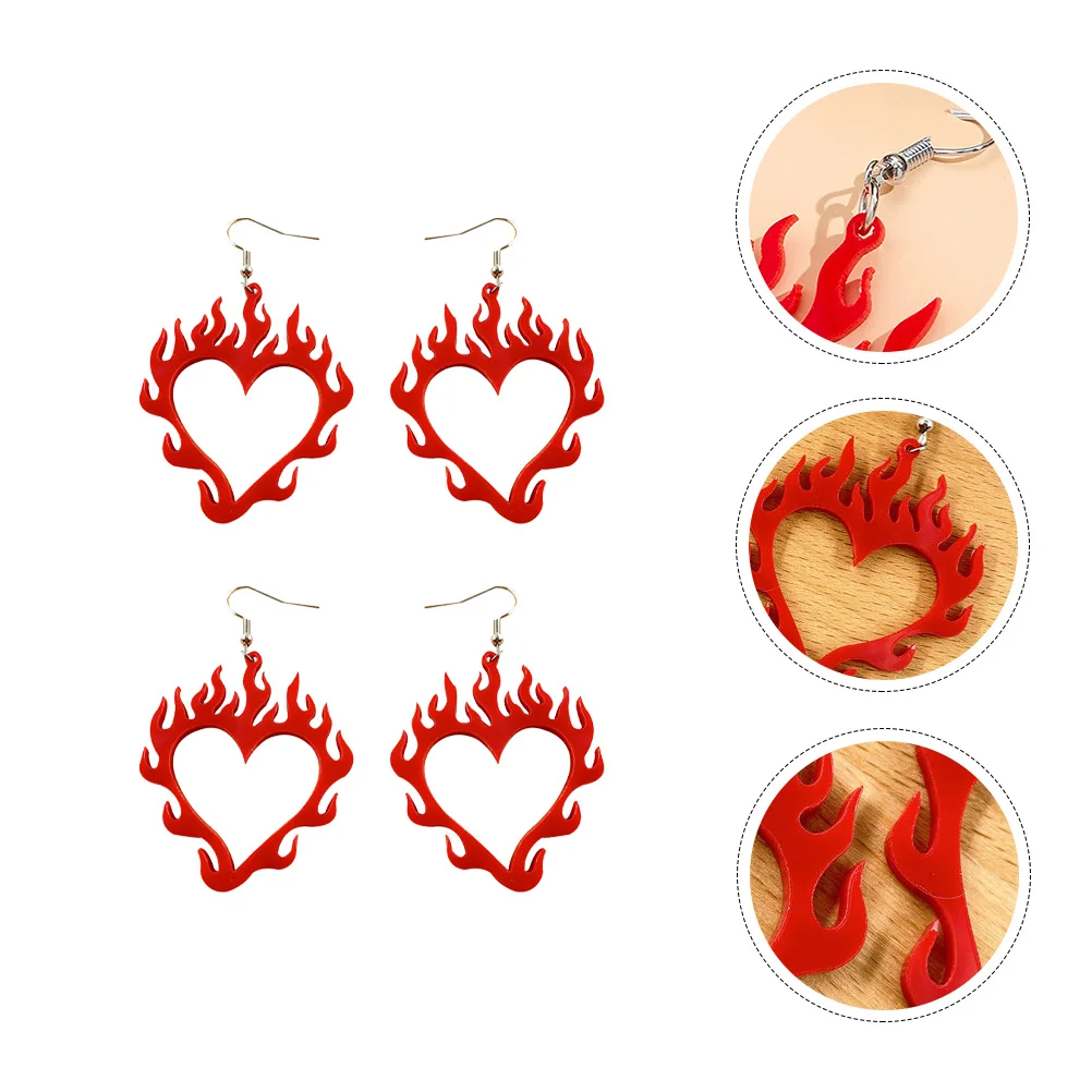 2 Pairs Flame Eardrop Female Heart Shape Flame Earbob Hollow Love-heart Spark Earrings for Lady
2 Pairs Flame Eardrop Female Heart Shape Flame Earbob Hollow Love-heart Spark Earrings for Lady