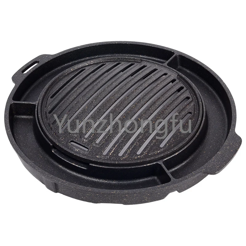 

Non-Stick Meat Roasting Pan Charcoal Barbecue Double-Edged Fine-Toothed Comb Roast Meat Shop Fried Meat Plate