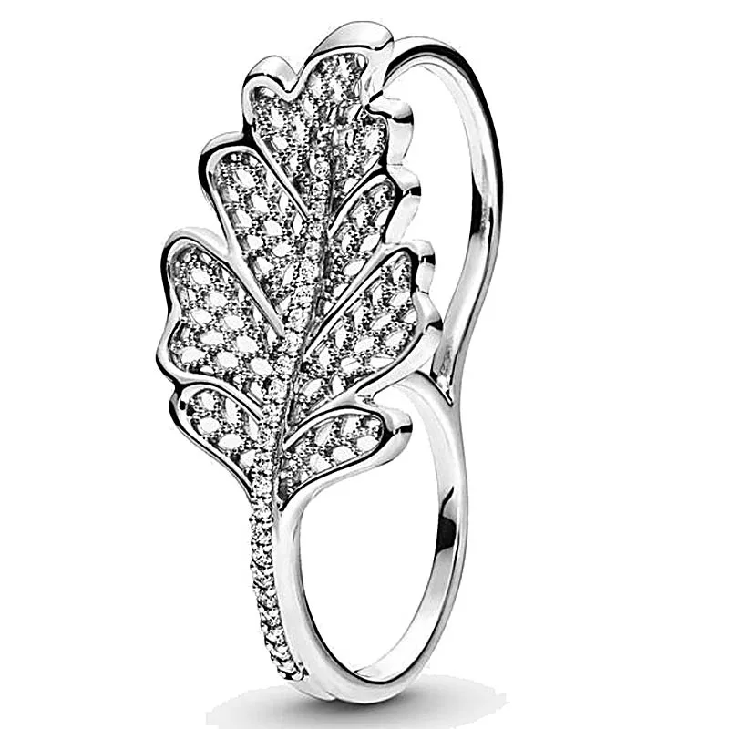 Original Lace Cut-out Pattern Oak Leaf Double Rings With Crystal For Women 925 Sterling Ring Party Gift Europe Jewelry
Original Lace Cut-out Pattern Oak Leaf Double Rings With Crystal For Women 925 Sterling Ring Party Gift Europe Jewelry