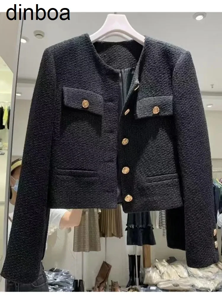 Dinboa-2023 Korean Chic Female Tweed Basic Jacket Coat Women Clothing Runway Style Woolen Outerwear
Dinboa-2023 Korean Chic Female Tweed Basic Jacket Coat Women Clothing Runway Style Woolen Outerwear
