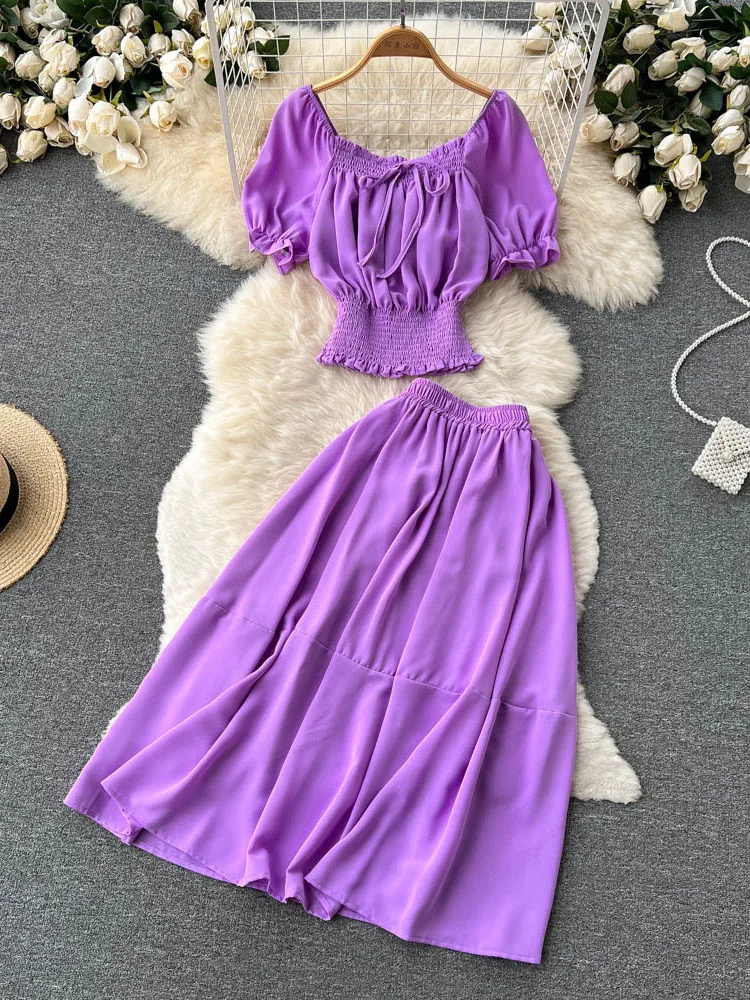 Женский костюм-двойка в Корейском стиле, костюм из двух предметов в французском ретро-стиле с квадратным воротником и пышными рукавами, топ ...
Женский костюм-двойка в Корейском стиле, костюм из двух предметов в французском ретро-стиле с квадратным воротником и пышными рукавами, топ ...